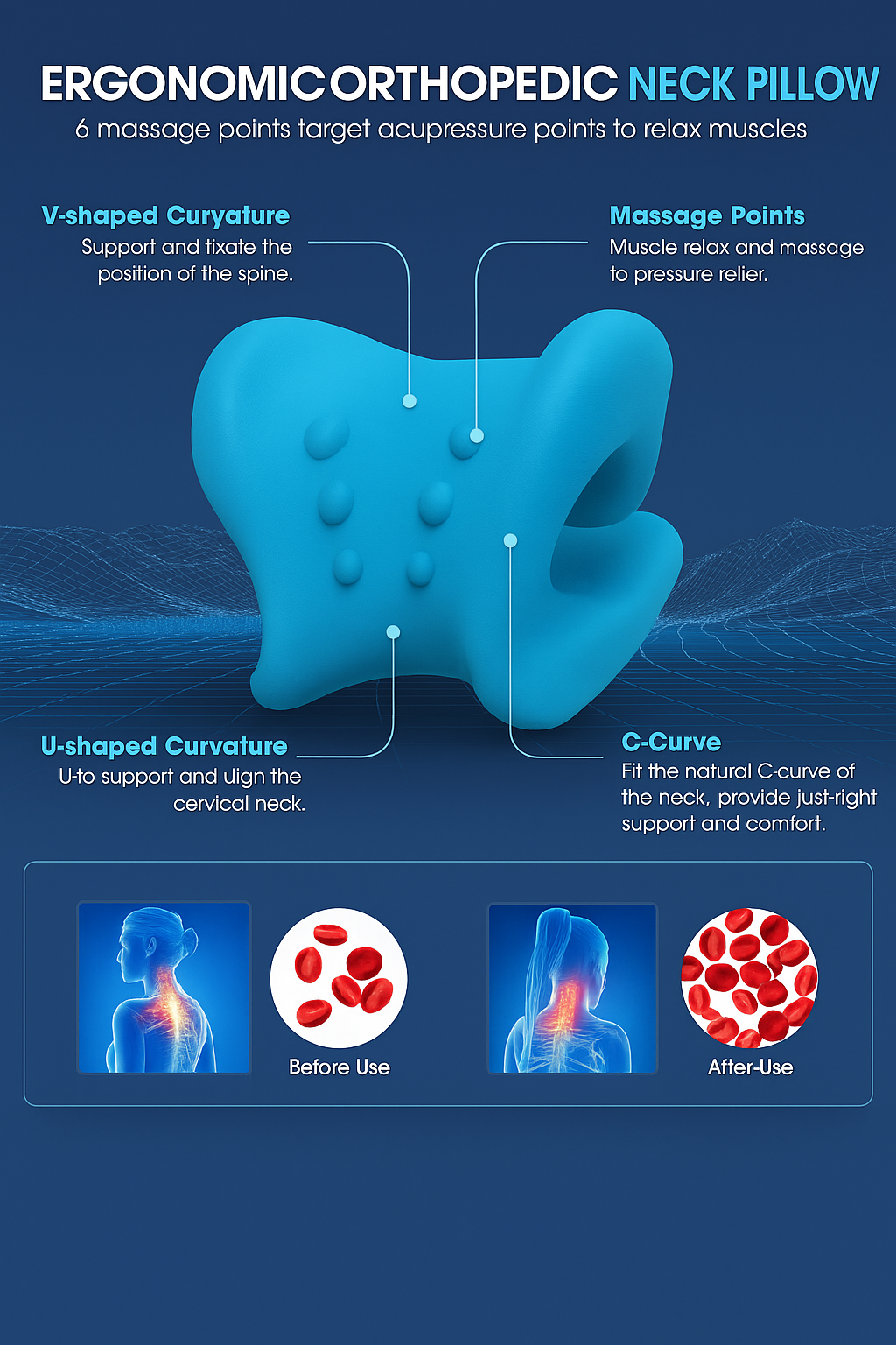 Neck Pain Relief and Posture Corrector Pillow